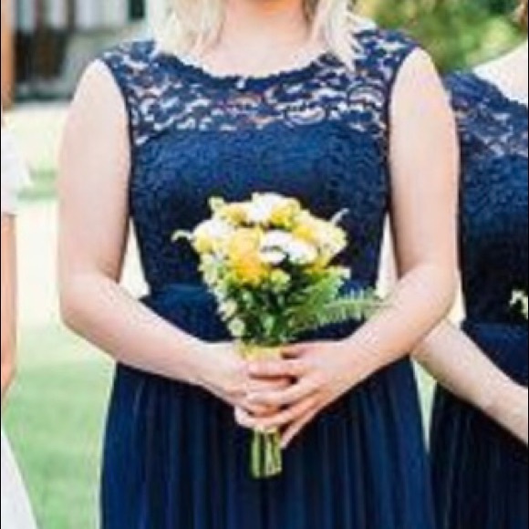 David’s Bridal Marine Bridesmaid Dress - Picture 1 of 3